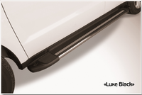 Пороги алюминиевые "Luxe Black" 1700 черные для Toyota Prado 2014г.+