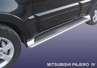 Защита штатного порога ф42 Mitsubishi Pajero IV Артикул: MPJ014