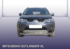 Защита преднего бампера двойная ф 57+ ф 42 Mitsubishi Outlander XL Артикул: MXL006