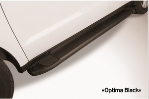 Пороги алюминиевые "Optima Black" 1800 черные для Toyota Prado 2014г.+