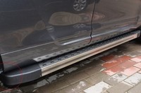 Подножки боковые (пластик с алюминевой платформой) на Hyundai ix35