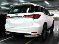 Защита заднего бампера уголки одинарные дуги для Toyota 